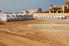 Al Hamra Golf Course preparation - dune sand from the adjacent desert was brought in